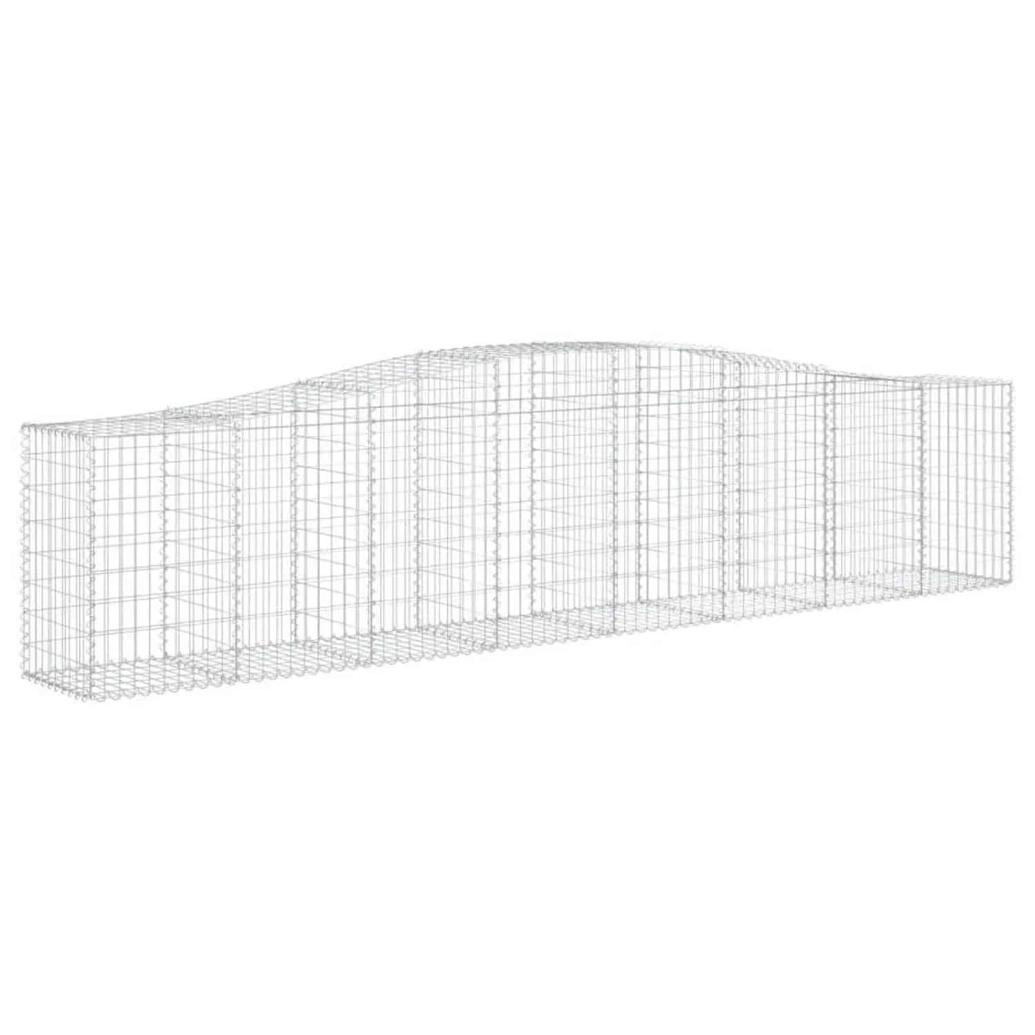 vidaXL Gabionen mit Hochbogen 10 Stk 400x50x80/100cm Verzinktes Eisen 3145951