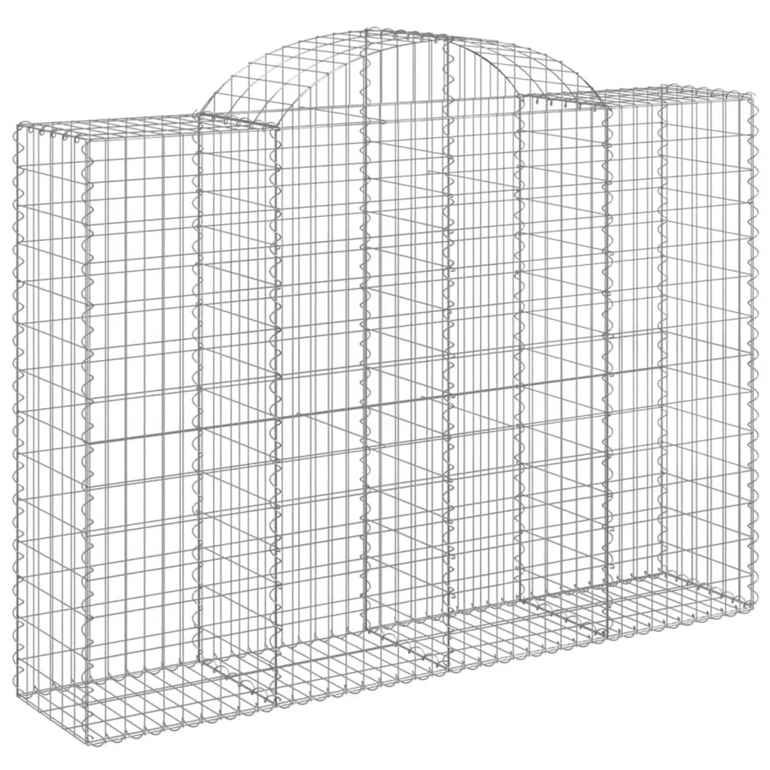 vidaXL Gabionen mit Hochbogen 11 Stk 200x50x140/160cm Verzinktes Eisen 3146371