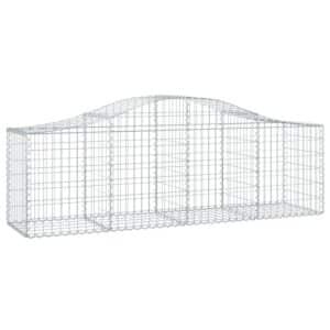 vidaXL Gabionen mit Hochbogen 11 Stk 200x50x60/80 cm Verzinktes Eisen 3145607