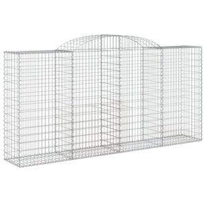 vidaXL Gabionen mit Hochbogen 11 Stk 300x50x140/160cm Verzinktes Eisen 3146746