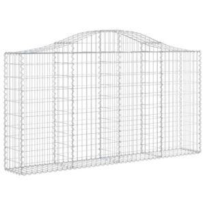 vidaXL Gabionen mit Hochbogen 12 Stk 200x30x100/120cm Verzinktes Eisen 3145440