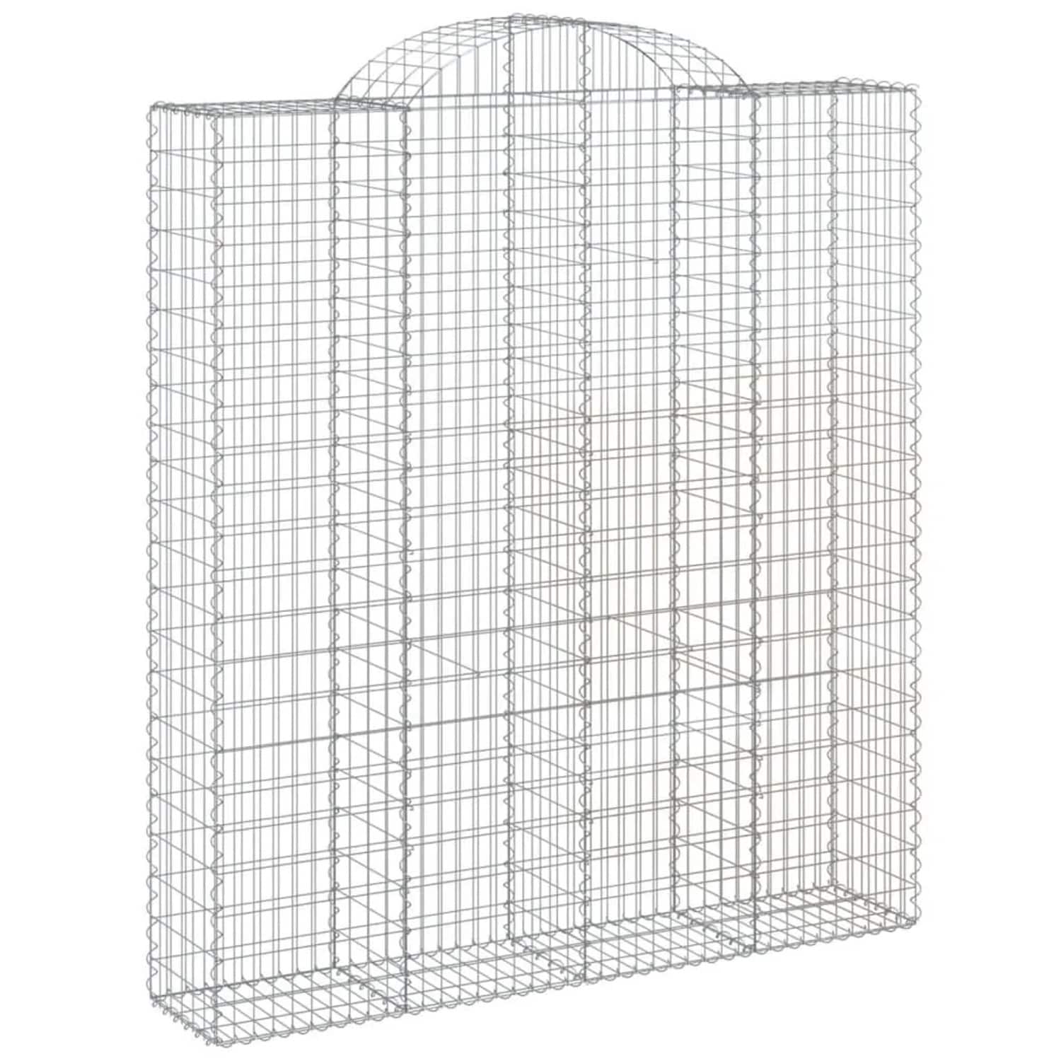 vidaXL Gabionen mit Hochbogen 12 Stk 200x50x220/240cm Verzinktes Eisen 3146456