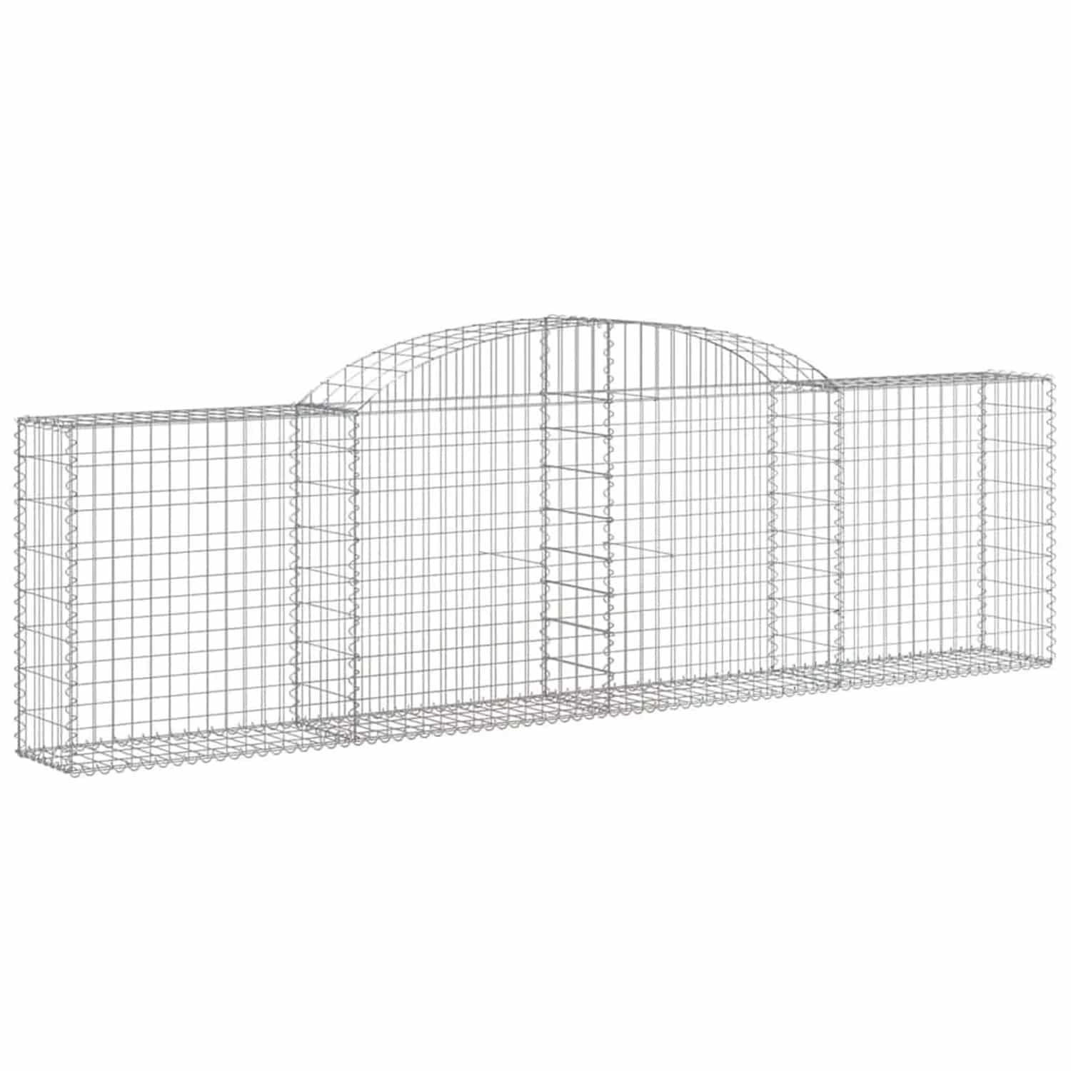 vidaXL Gabionen mit Hochbogen 12 Stk 300x30x80/100cm Verzinktes Eisen 3146513