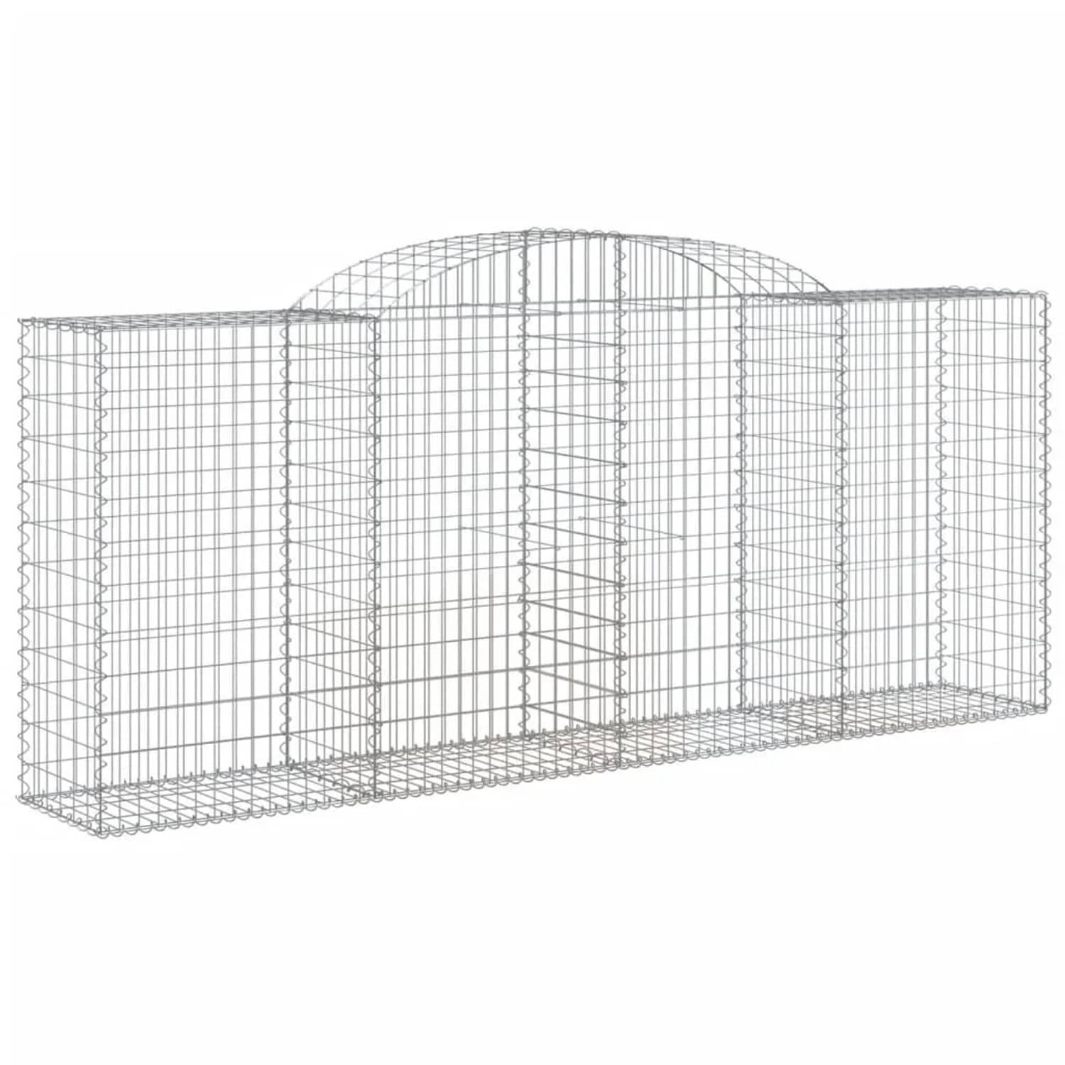 vidaXL Gabionen mit Hochbogen 12 Stk 300x50x120/140cm Verzinktes Eisen 3146729