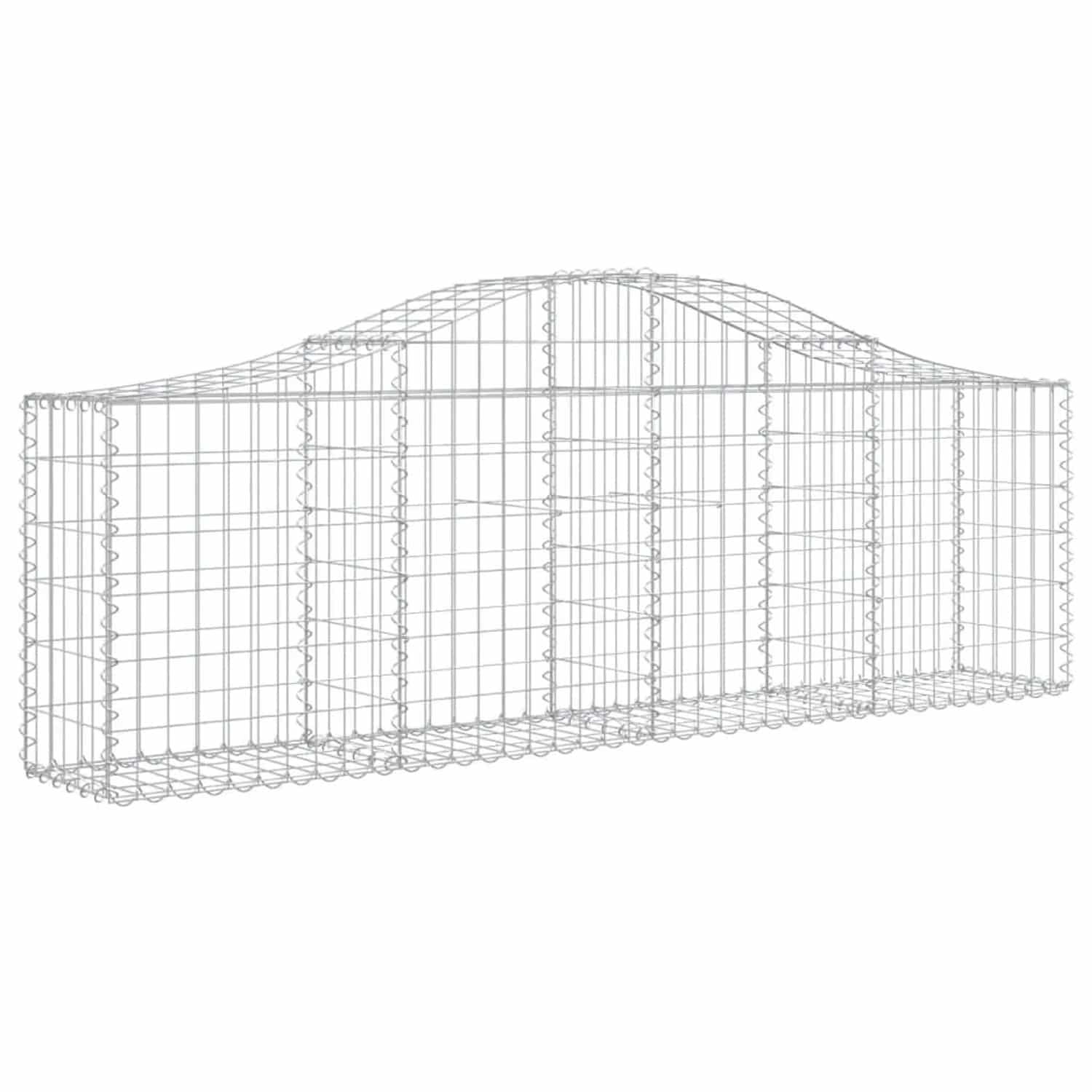 vidaXL Gabionen mit Hochbogen 13 Stk 200x30x60/80 cm Verzinktes Eisen 3145399