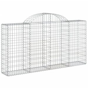 vidaXL Gabionen mit Hochbogen 14 Stk 200x30x100/120cm Verzinktes Eisen 3146122