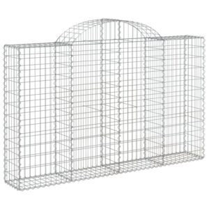 vidaXL Gabionen mit Hochbogen 14 Stk 200x30x120/140cm Verzinktes Eisen 3146143