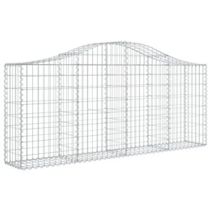 vidaXL Gabionen mit Hochbogen 14 Stk 200x30x80/100cm Verzinktes Eisen 3145421