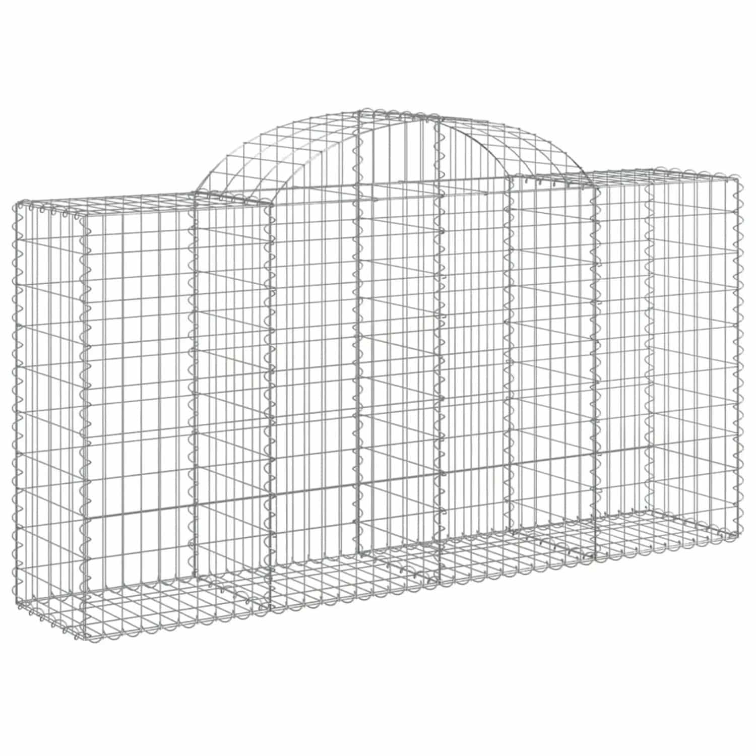 vidaXL Gabionen mit Hochbogen 14 Stk 200x50x100/120cm Eisen 1671010