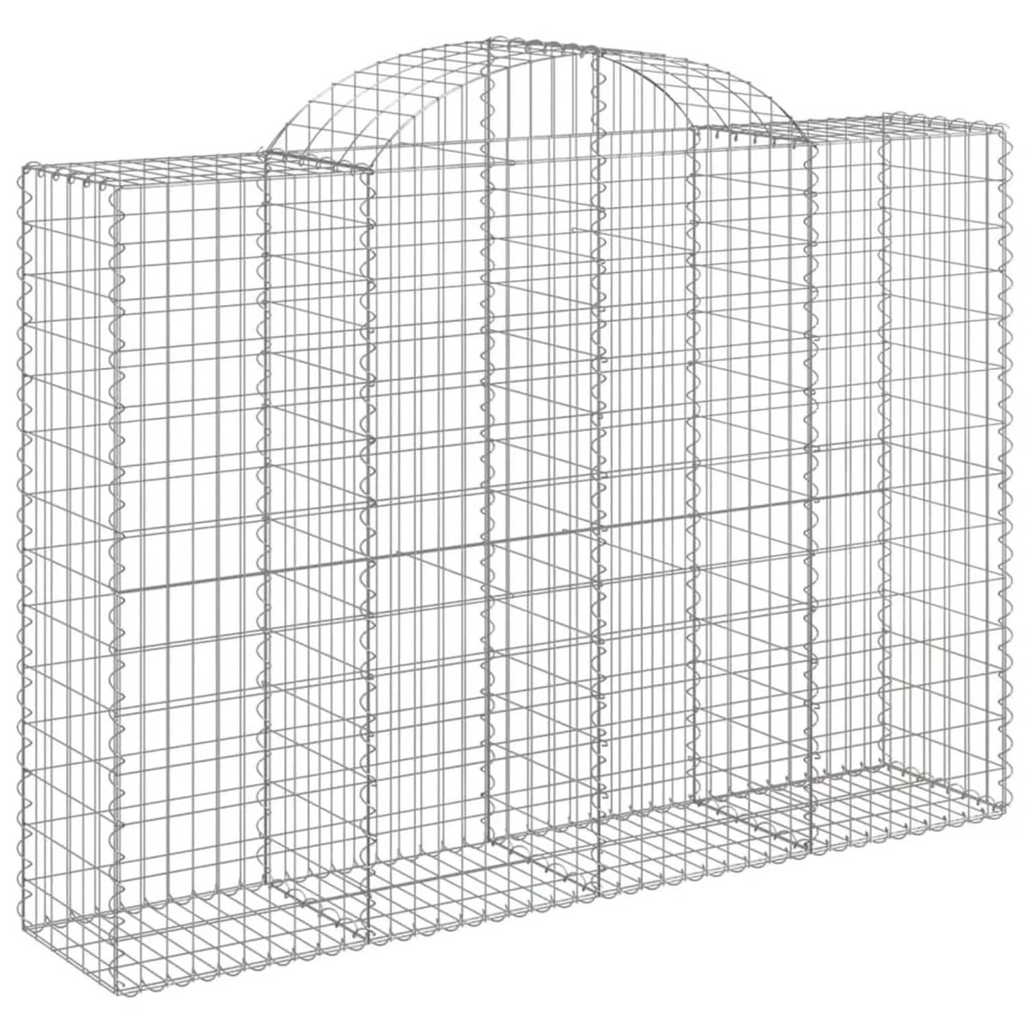 vidaXL Gabionen mit Hochbogen 14 Stk 200x50x140/160cm Verzinktes Eisen 3146374
