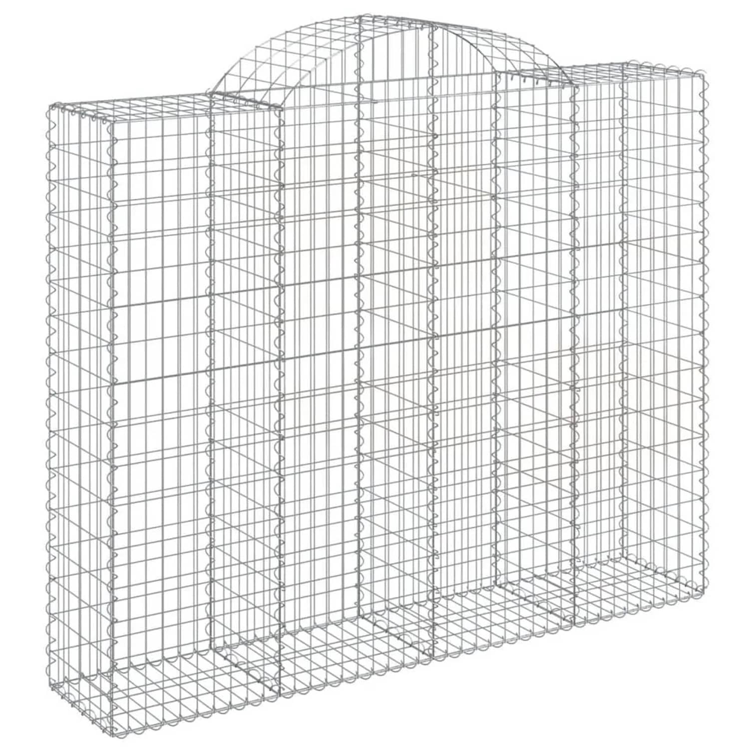 vidaXL Gabionen mit Hochbogen 14 Stk 200x50x160/180cm Verzinktes Eisen 3146395
