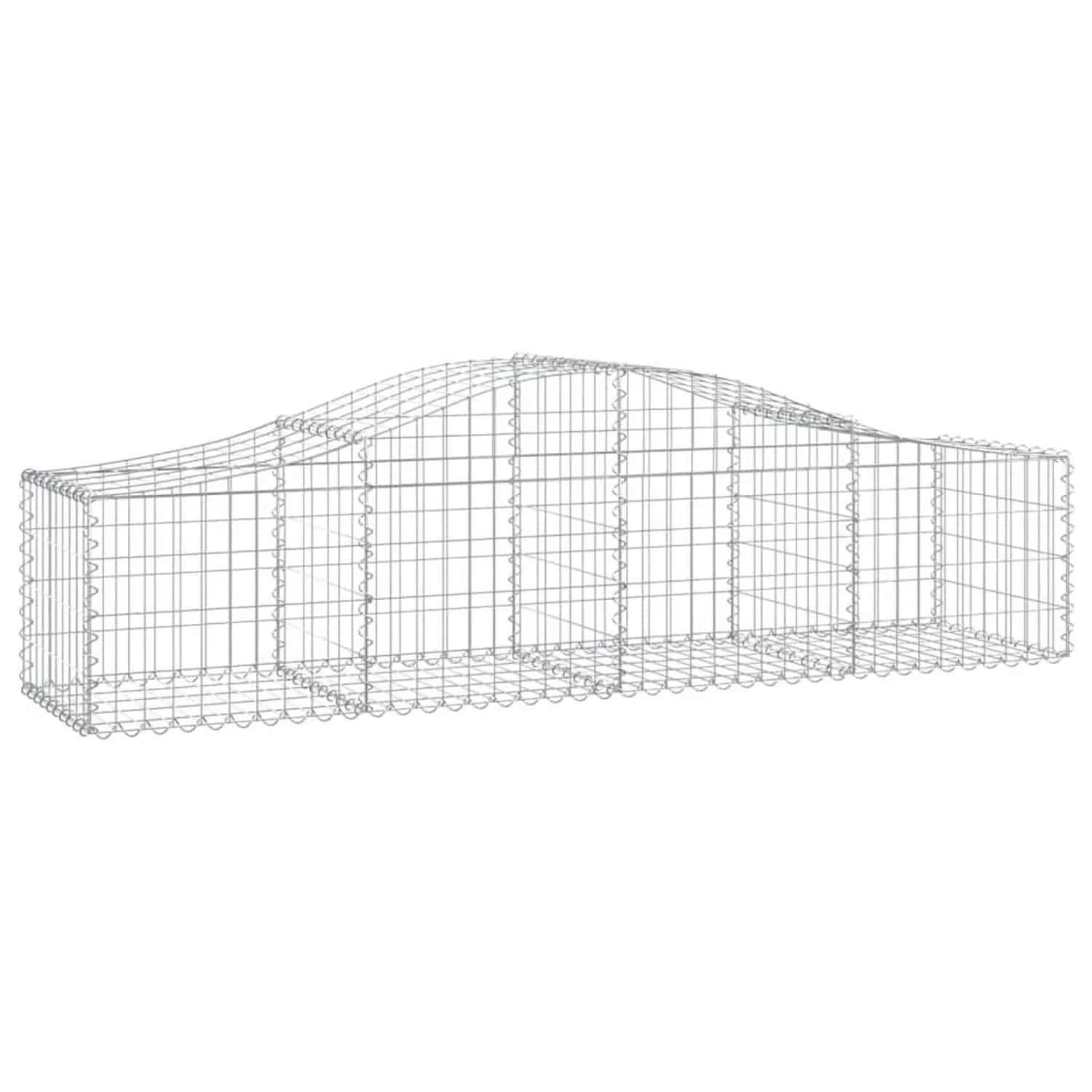 vidaXL Gabionen mit Hochbogen 14 Stk 200x50x40/60 cm Verzinktes Eisen 3145589