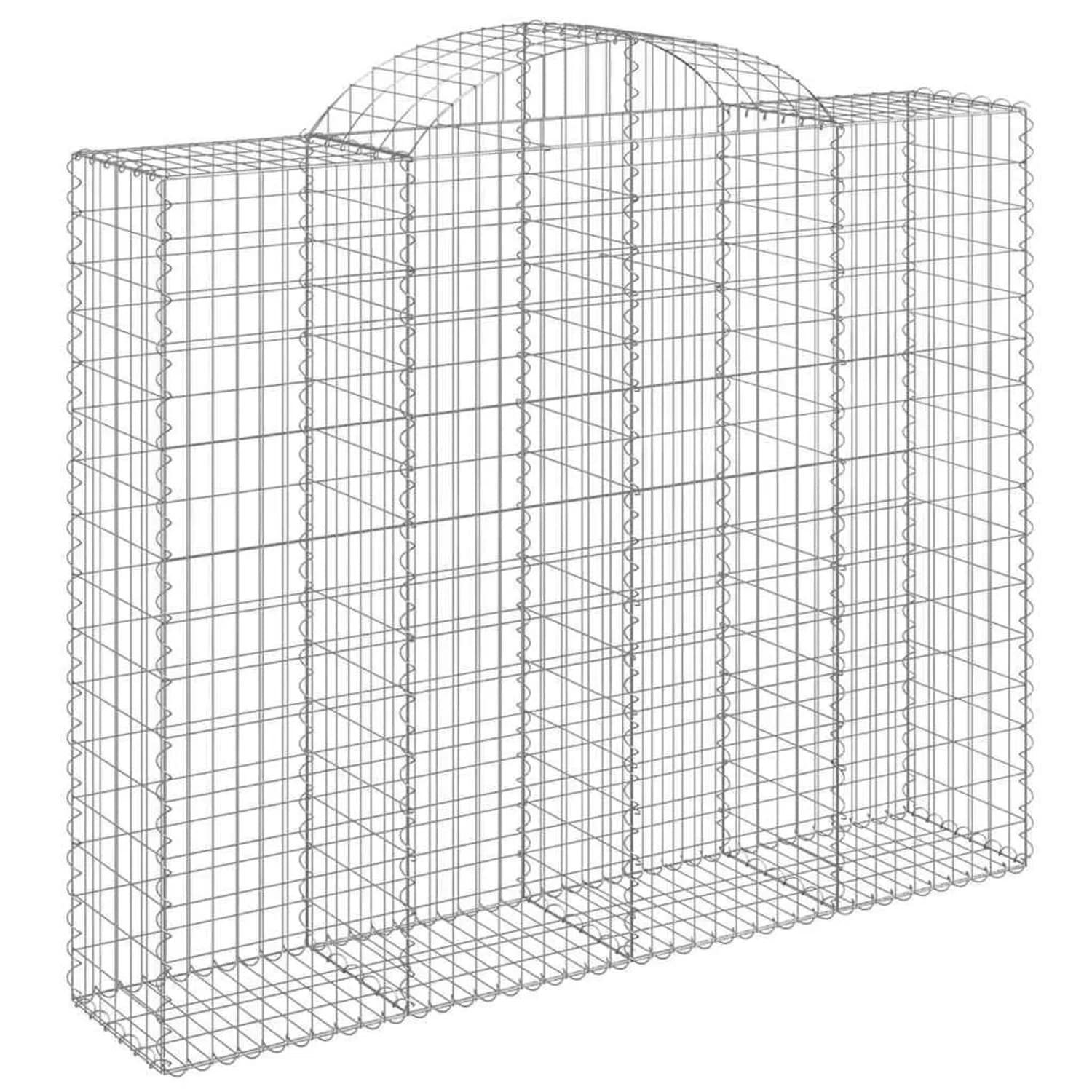 vidaXL Gabionen mit Hochbogen 15 Stk 200x50x160/180cm Verzinktes Eisen 3146396