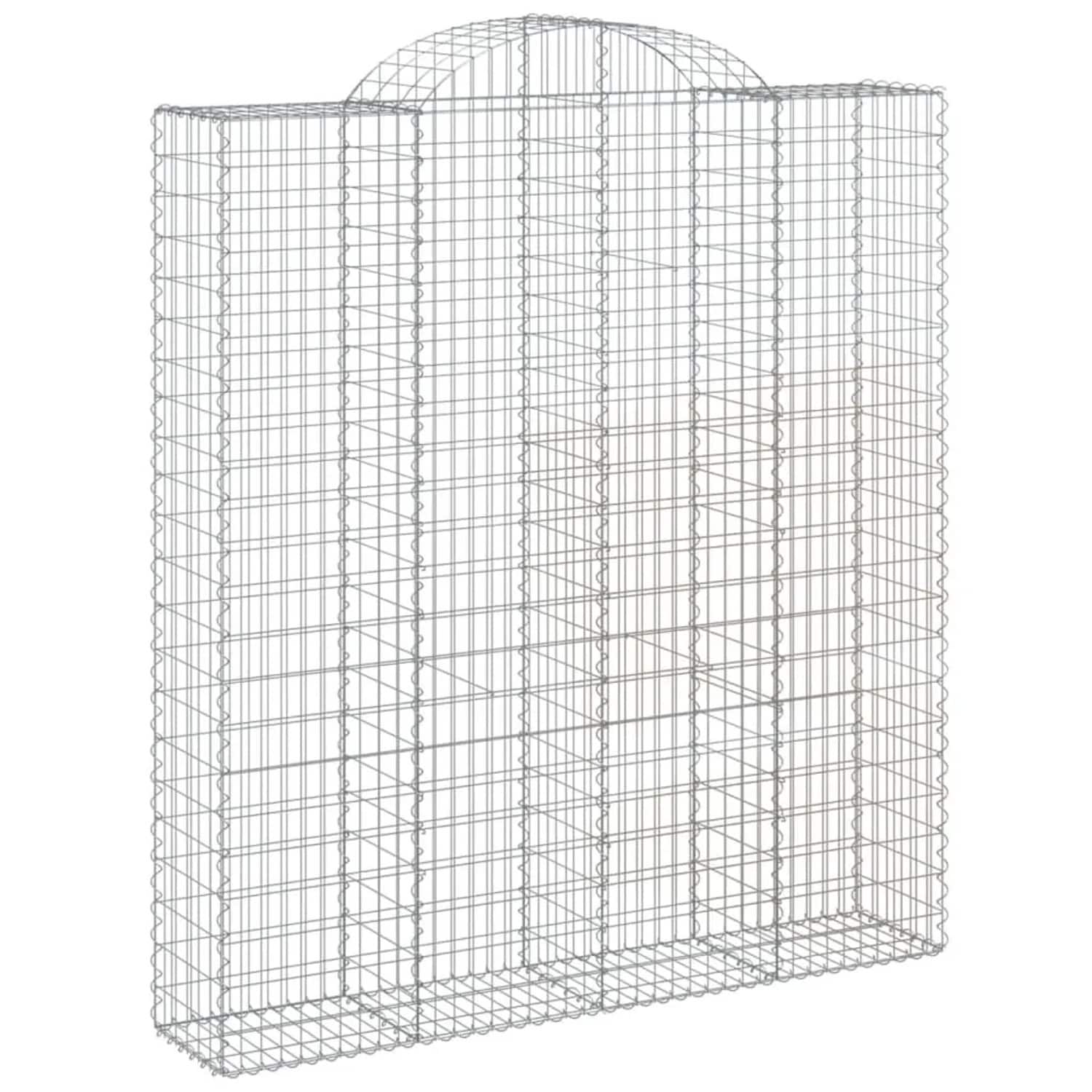 vidaXL Gabionen mit Hochbogen 15 Stk 200x50x220/240cm Verzinktes Eisen 3146459