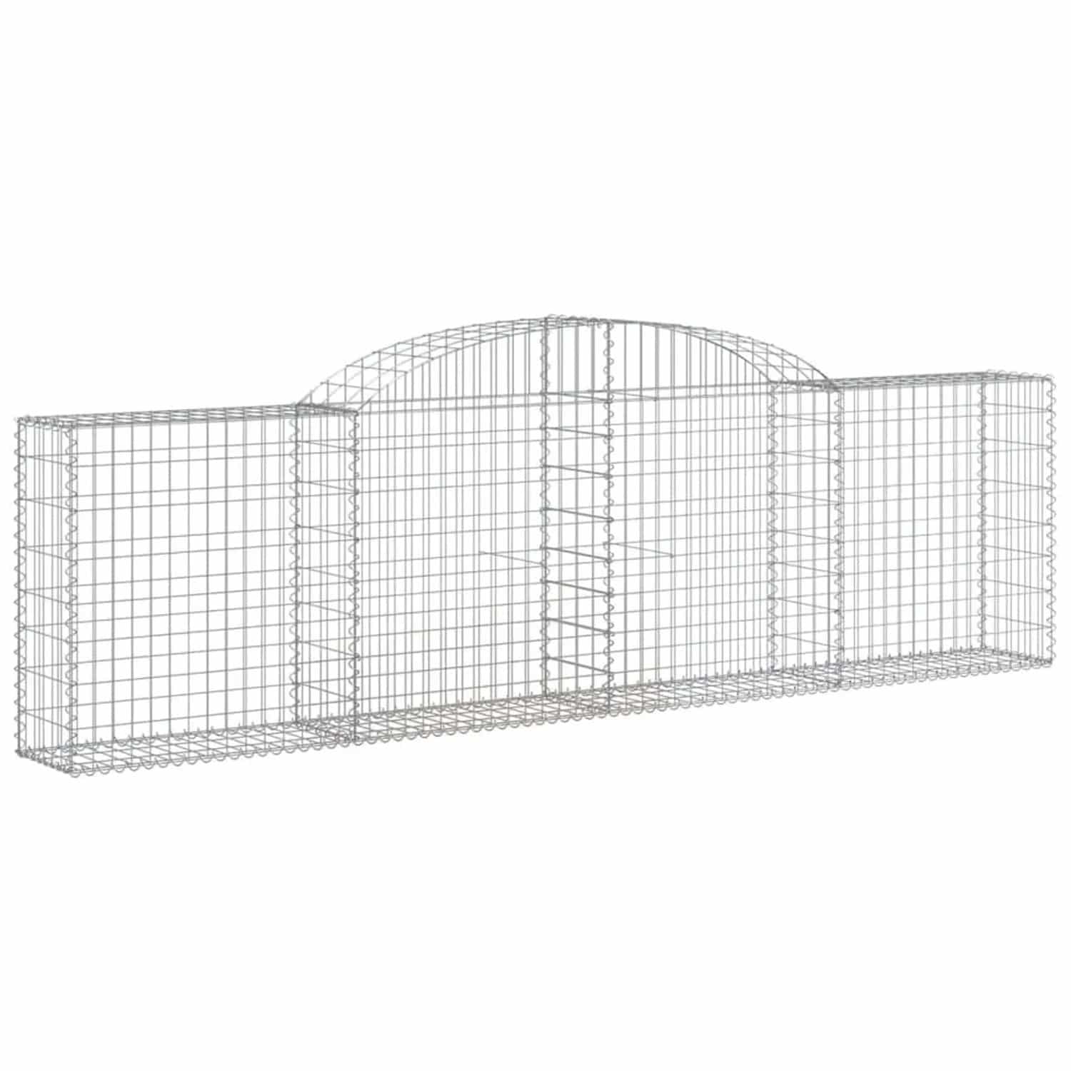 vidaXL Gabionen mit Hochbogen 15 Stk 300x30x80/100cm Verzinktes Eisen 3146515
