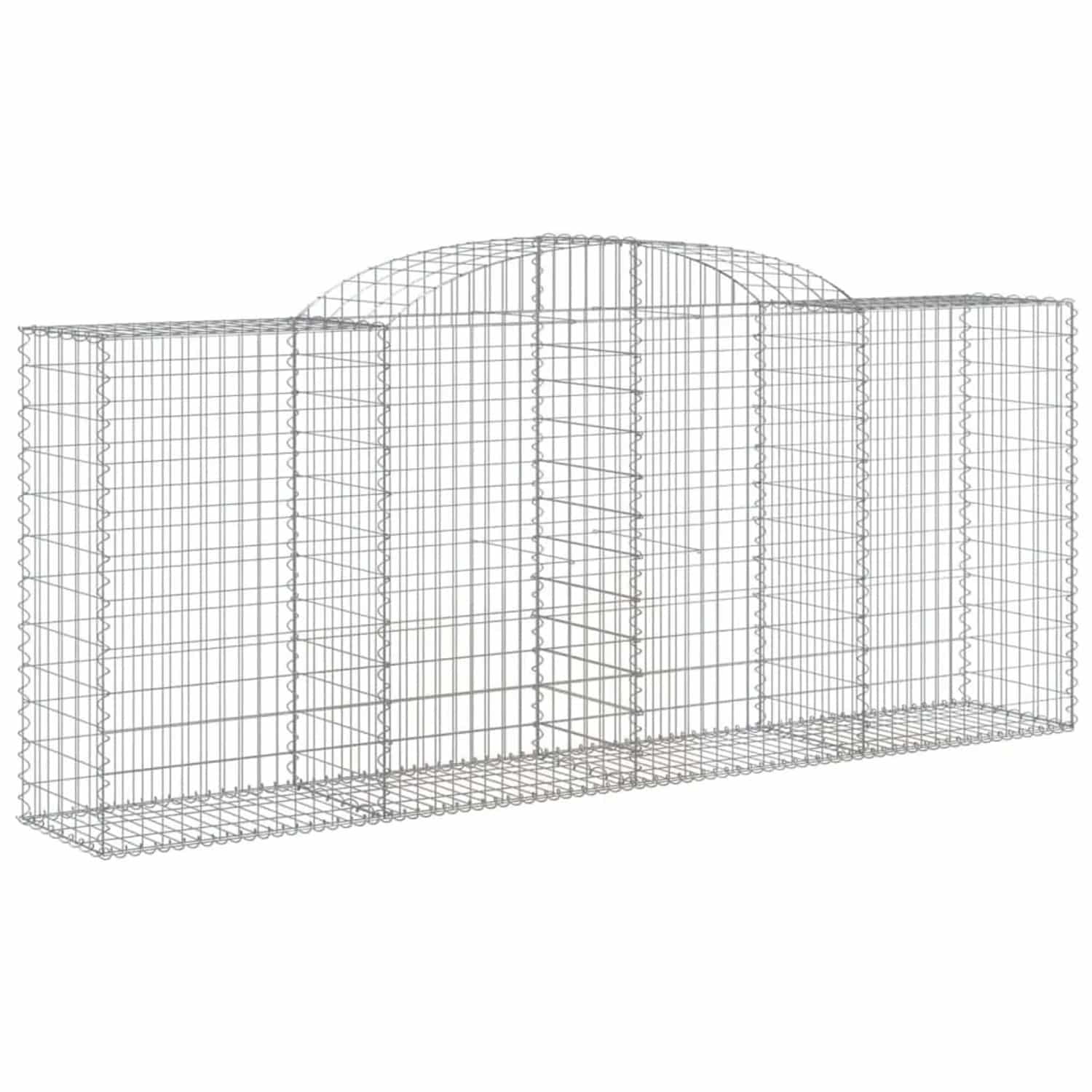 vidaXL Gabionen mit Hochbogen 15 Stk 300x50x120/140cm Verzinktes Eisen 3146731