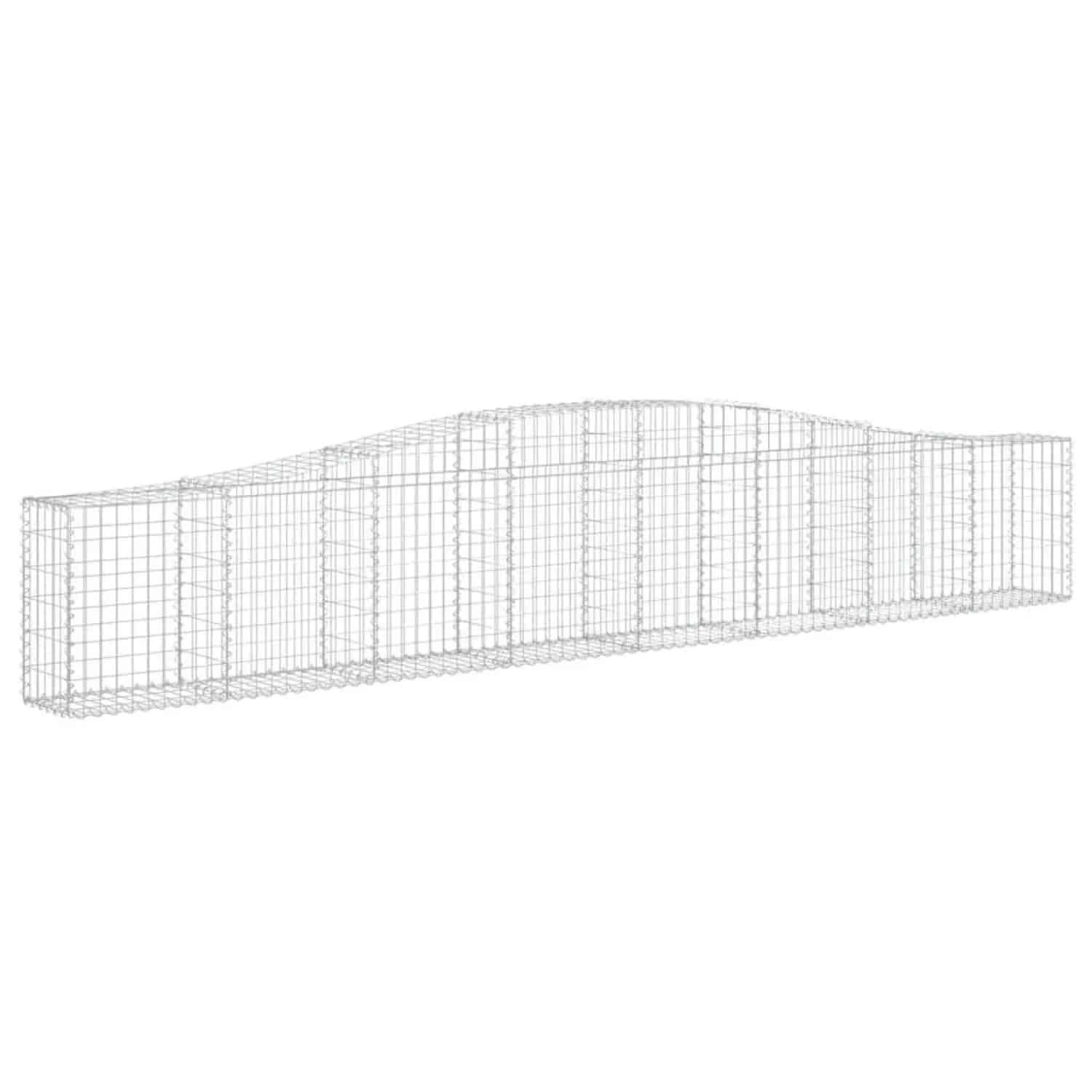 vidaXL Gabionen mit Hochbogen 15 Stk 400x30x60/80 cm Verzinktes Eisen 3145809