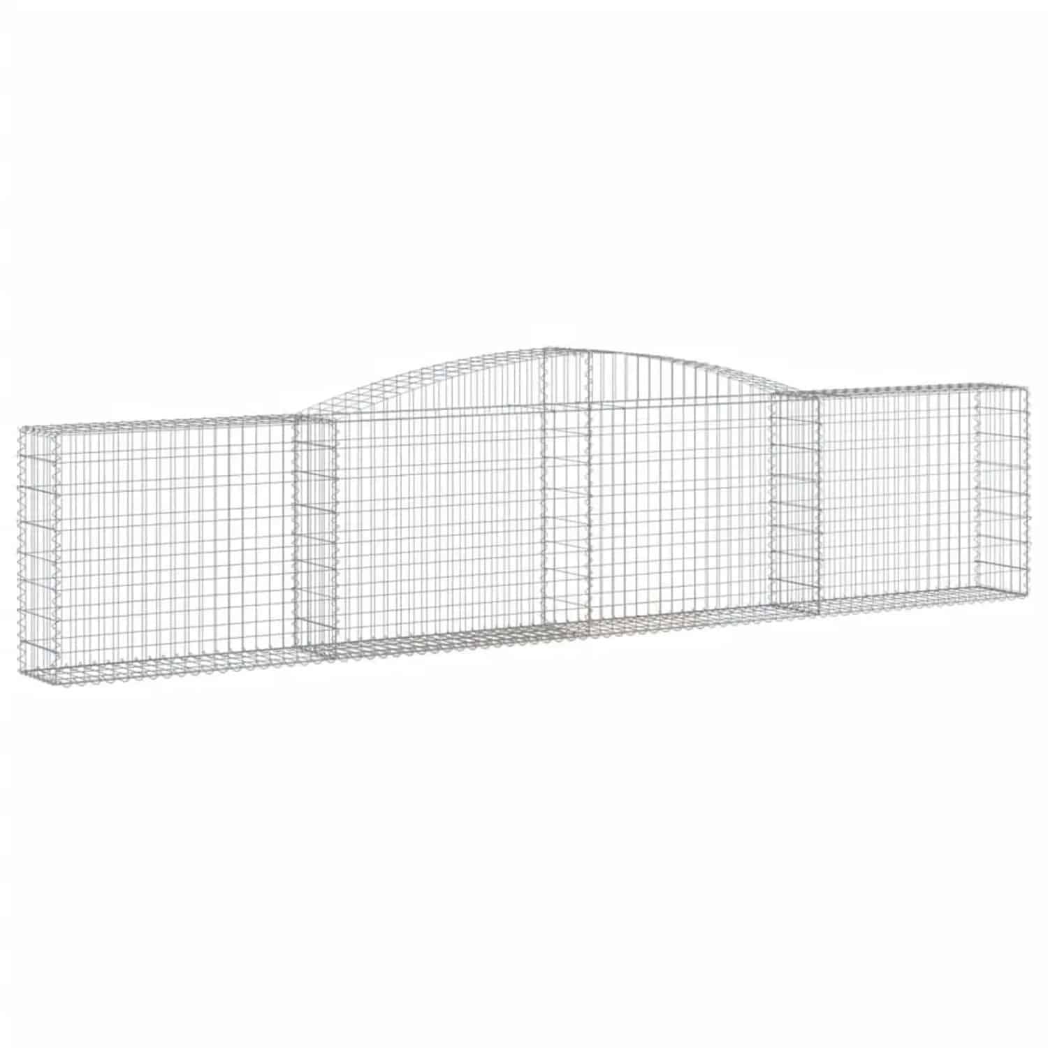 vidaXL Gabionen mit Hochbogen 15 Stk 400x30x80/100cm Verzinktes Eisen 3146862