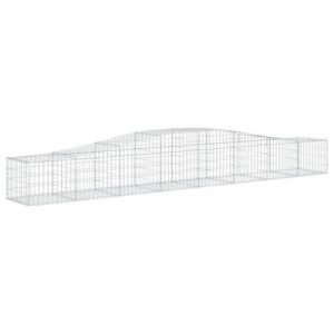 vidaXL Gabionen mit Hochbogen 15 Stk 400x50x40/60cm Verzinktes Eisen 3145926