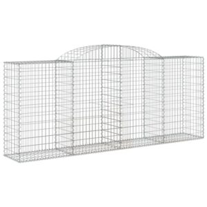 vidaXL Gabionen mit Hochbogen 17 Stk 300x50x120/140cm Verzinktes Eisen 3146732