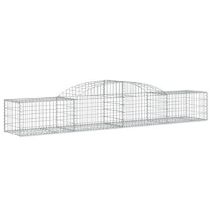vidaXL Gabionen mit Hochbogen 17 Stk 300x50x40/60 cm Verzinktes Eisen 3146660