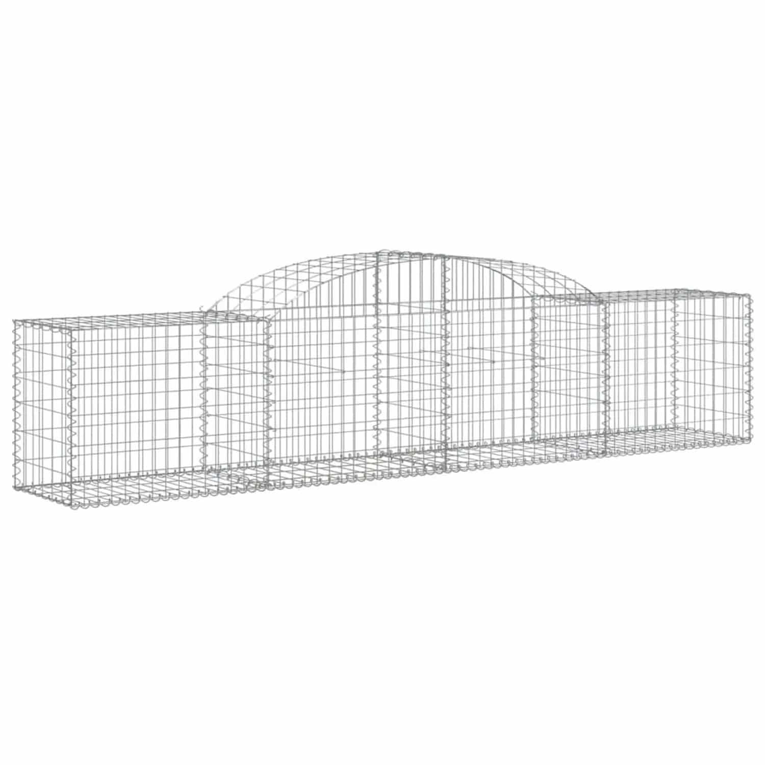 vidaXL Gabionen mit Hochbogen 17 Stk 300x50x60/80 cm Verzinktes Eisen 3146678
