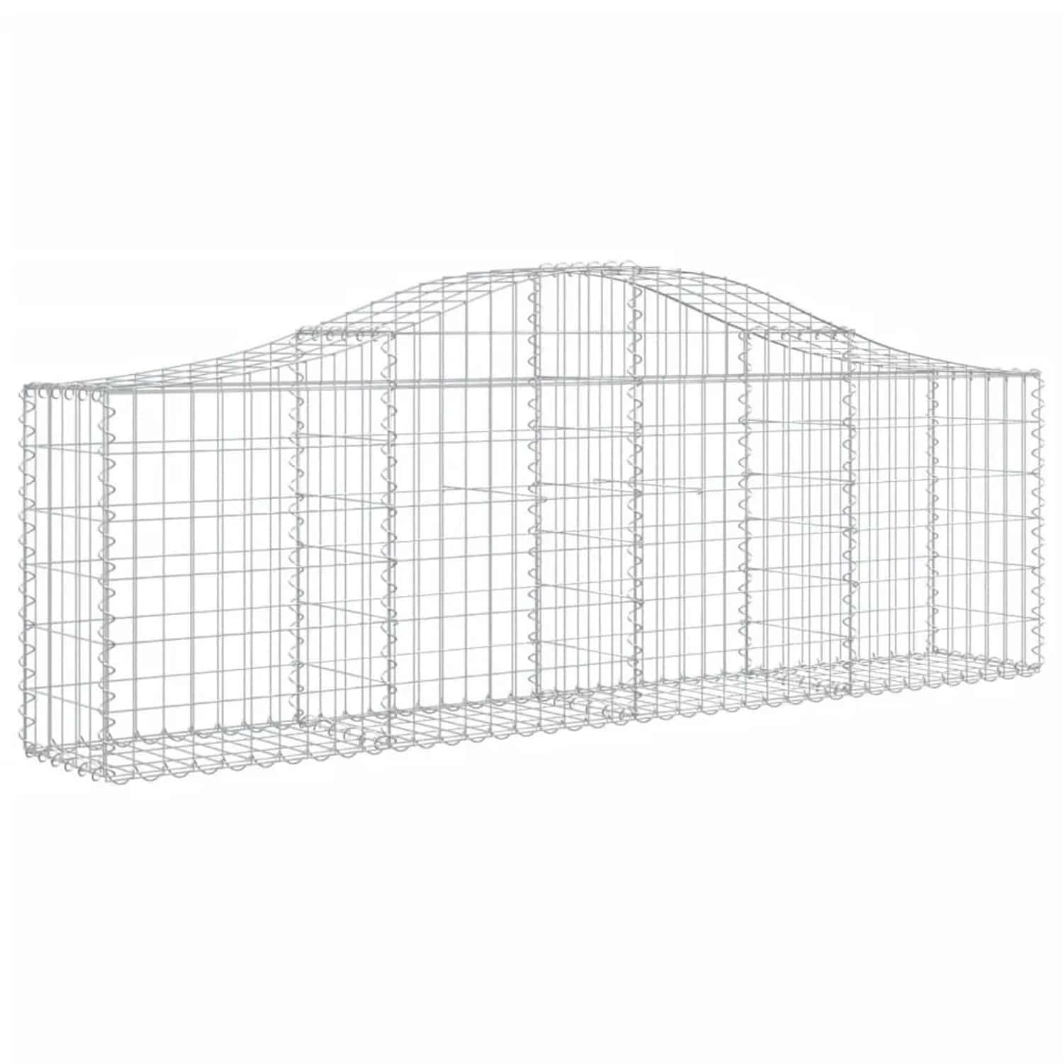 vidaXL Gabionen mit Hochbogen 18 Stk 200x30x60/80 cm Verzinktes Eisen 3145402