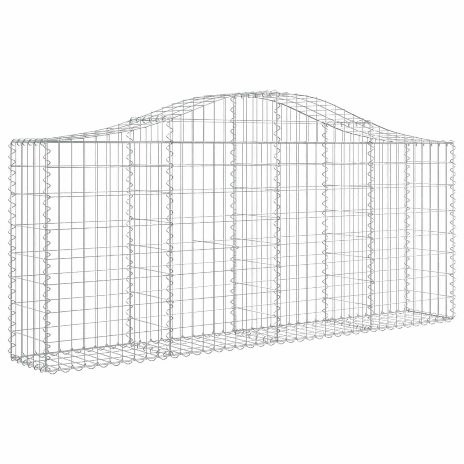 vidaXL Gabionen mit Hochbogen 18 Stk 200x30x80/100cm Verzinktes Eisen 3145423