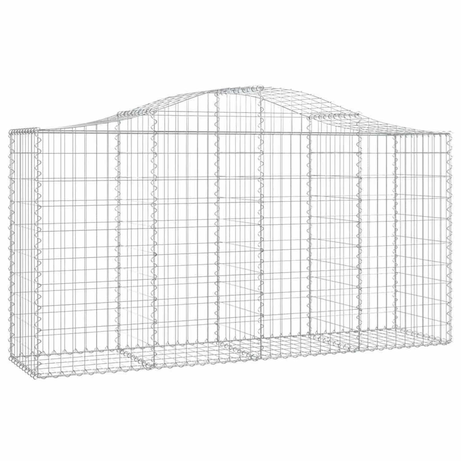 vidaXL Gabionen mit Hochbogen 18 Stk 200x50x100/120cm Verzinktes Eisen 3145654