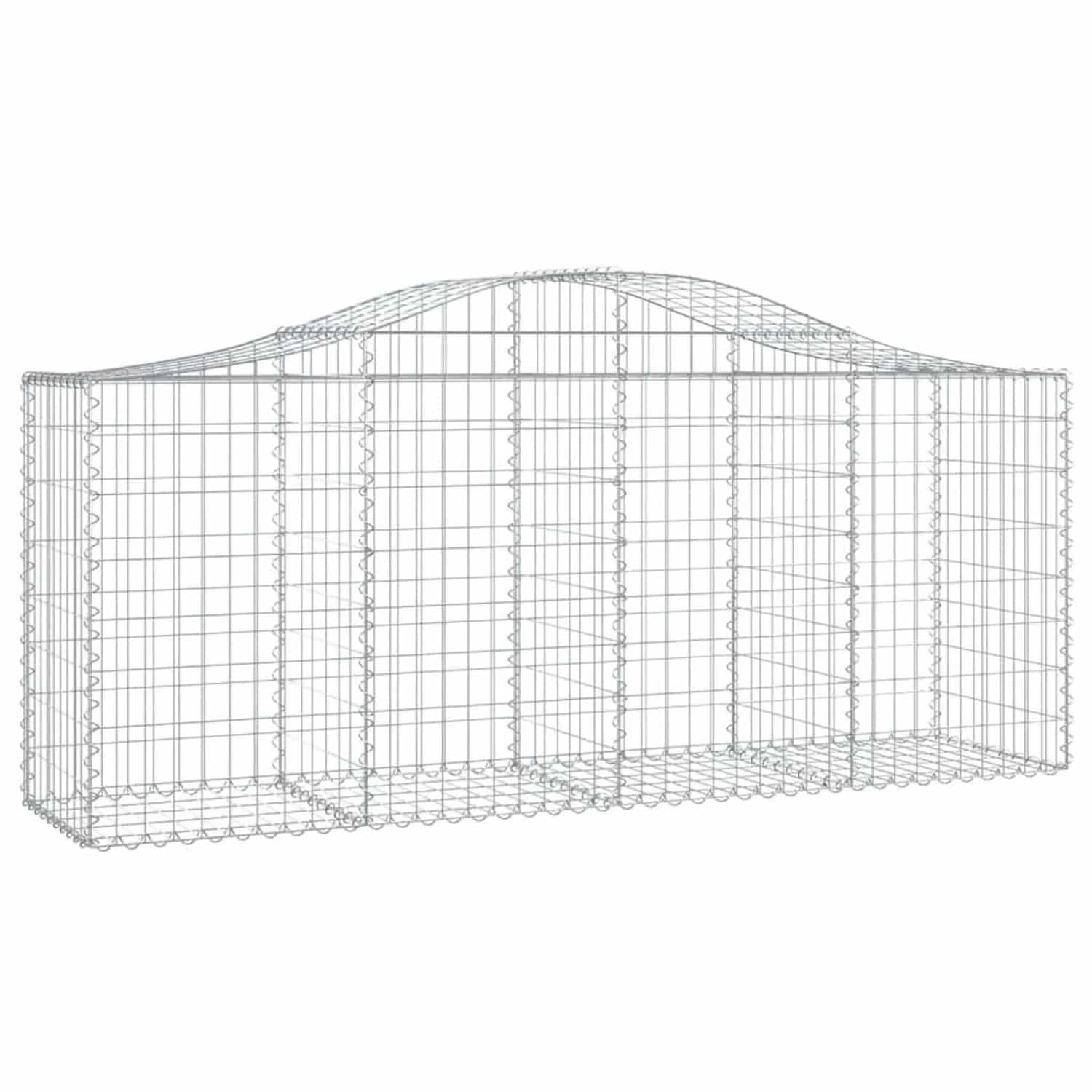 vidaXL Gabionen mit Hochbogen 18 Stk 200x50x80/100cm Verzinktes Eisen 3145633