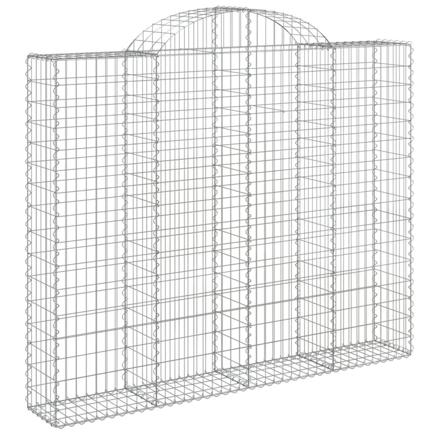 vidaXL Gabionen mit Hochbogen 2 Stk 200x30x160/180cm Verzinktes Eisen 3146173