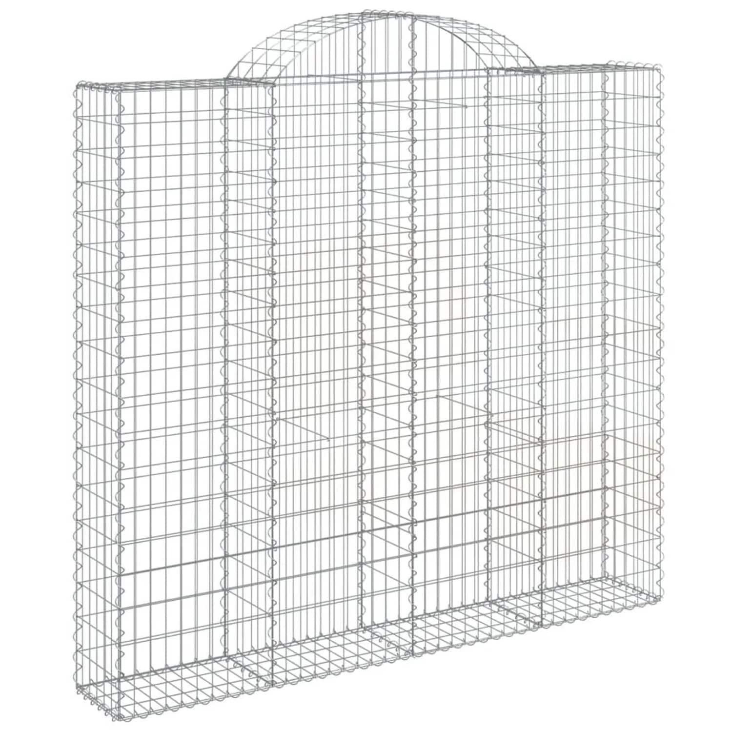 vidaXL Gabionen mit Hochbogen 2 Stk 200x30x180/200cm Verzinktes Eisen 3146194