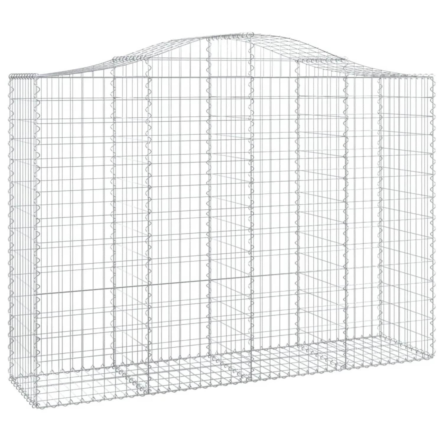vidaXL Gabionen mit Hochbogen 2 Stk 200x50x140/160cm Verzinktes Eisen 3145682