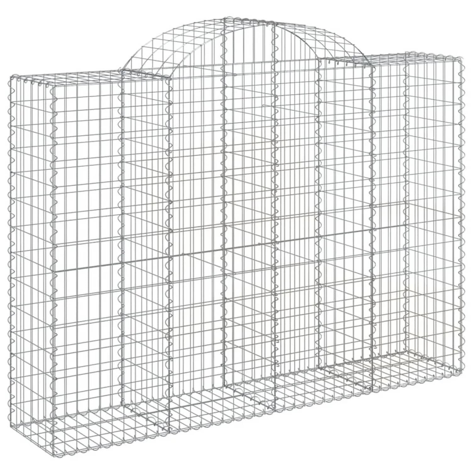 vidaXL Gabionen mit Hochbogen 2 Stk 200x50x140/160cm Verzinktes Eisen 3146362