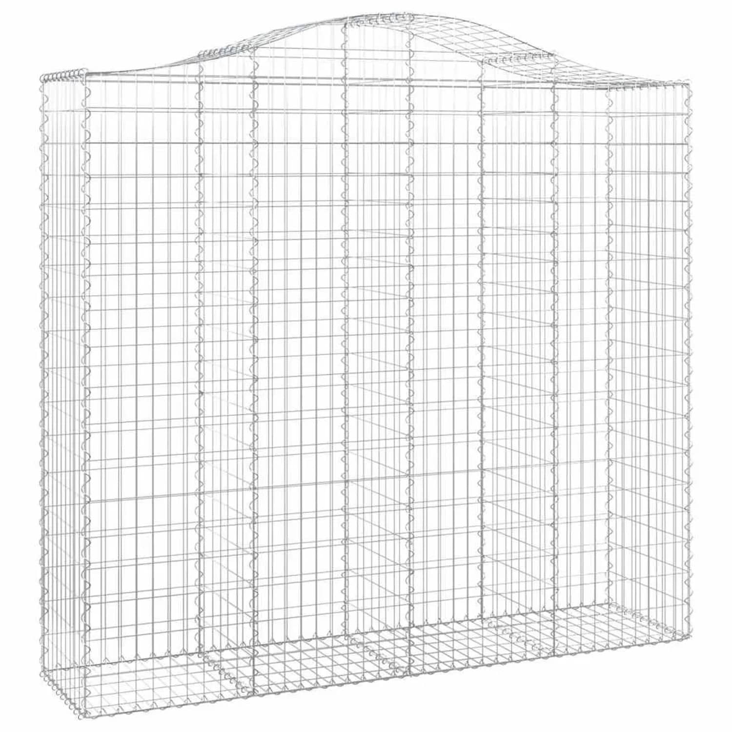 vidaXL Gabionen mit Hochbogen 2 Stk 200x50x180/200cm Verzinktes Eisen 3145724