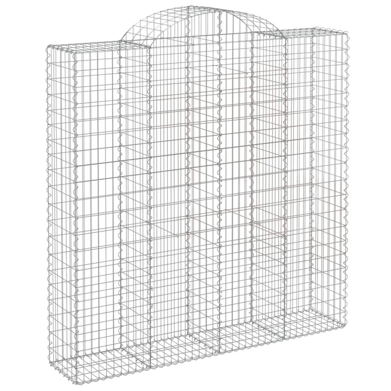 vidaXL Gabionen mit Hochbogen 2 Stk 200x50x200/220cm Verzinktes Eisen 3146425