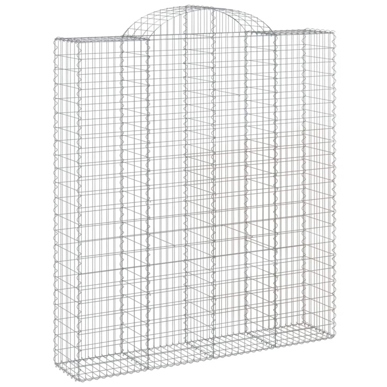 vidaXL Gabionen mit Hochbogen 2 Stk 200x50x220/240cm Eisen 1679858