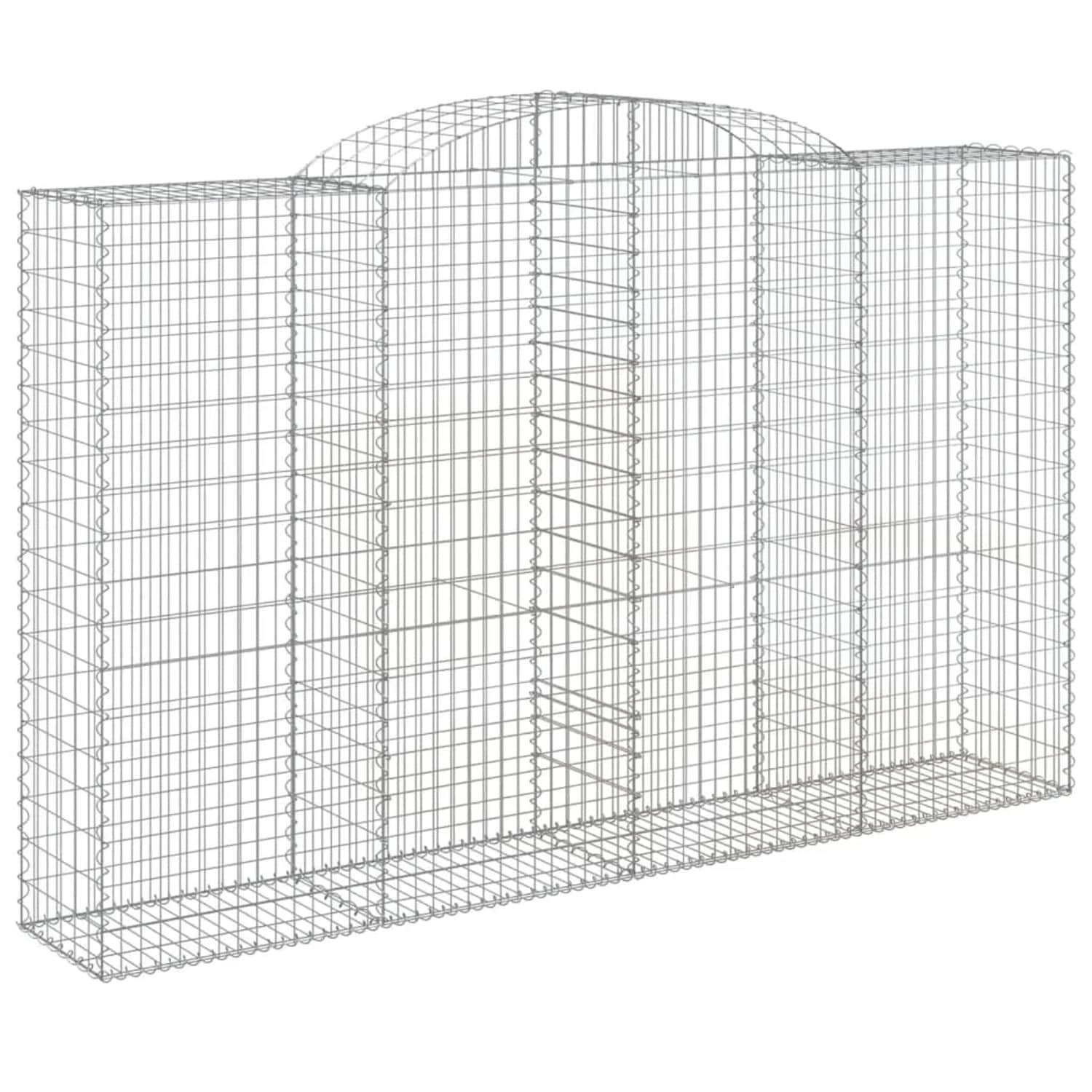 vidaXL Gabionen mit Hochbogen 2 Stk 300x50x180/200cm Eisen 1669232