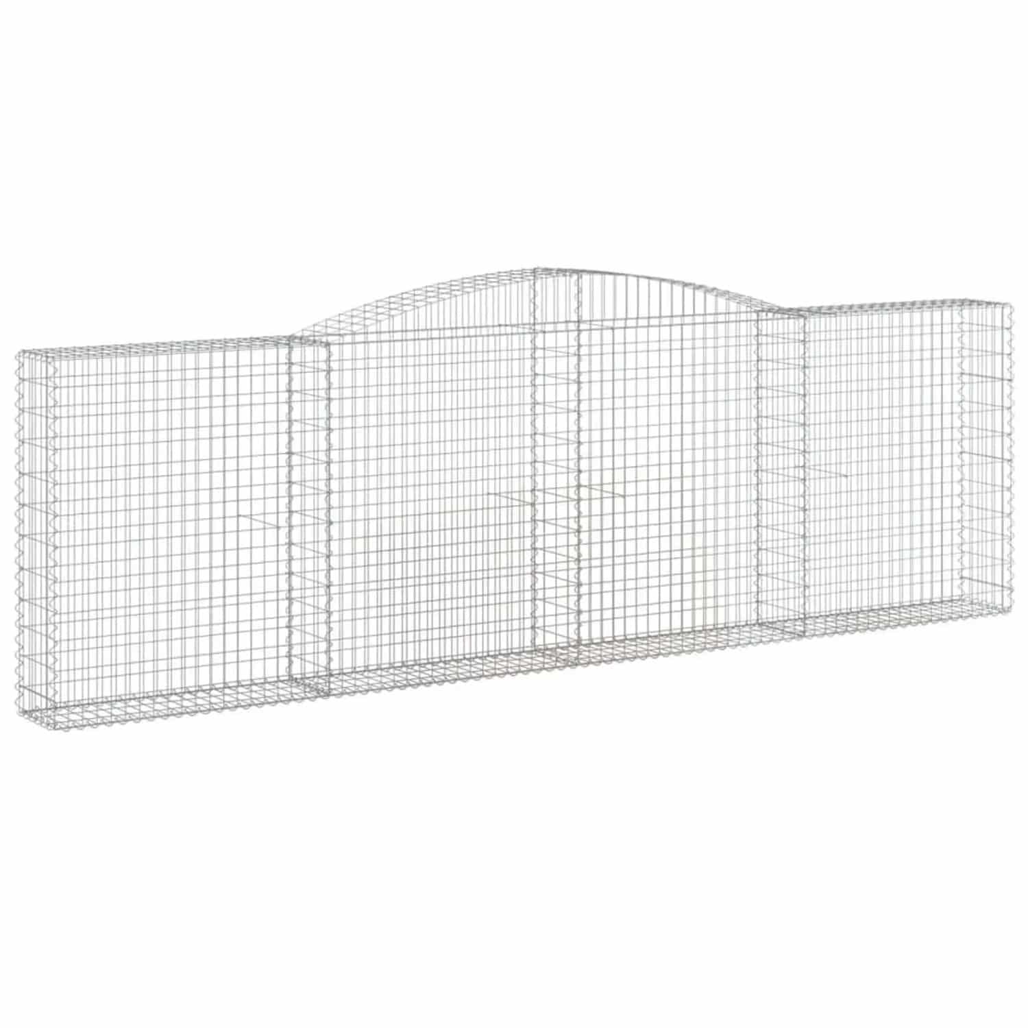 vidaXL Gabionen mit Hochbogen 2 Stk 400x30x120/140cm Verzinktes Eisen 3146879