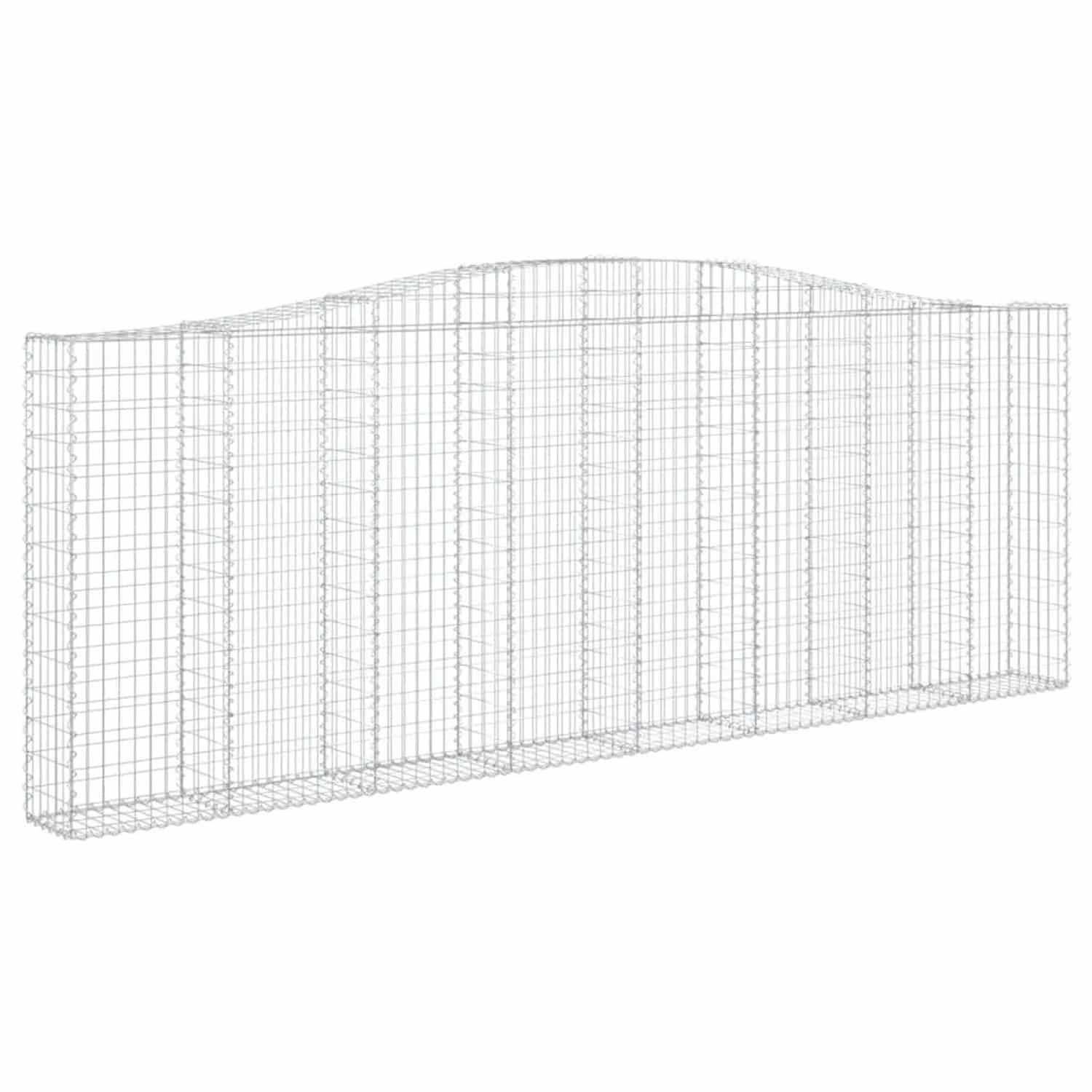 vidaXL Gabionen mit Hochbogen 2 Stk 400x30x140/160cm Verzinktes Eisen 3145852