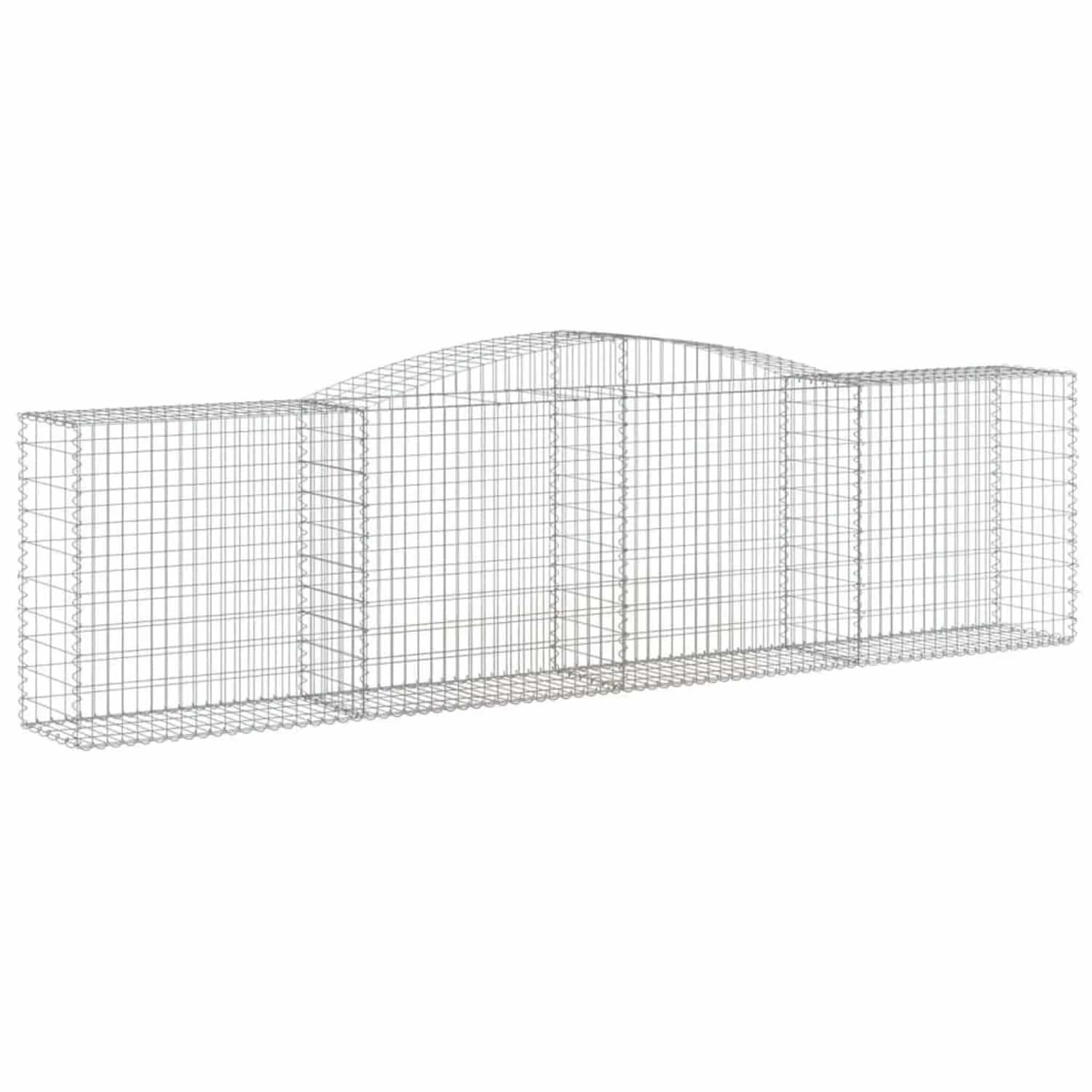 vidaXL Gabionen mit Hochbogen 2 Stk 400x50x100/120cm Verzinktes Eisen 3146996