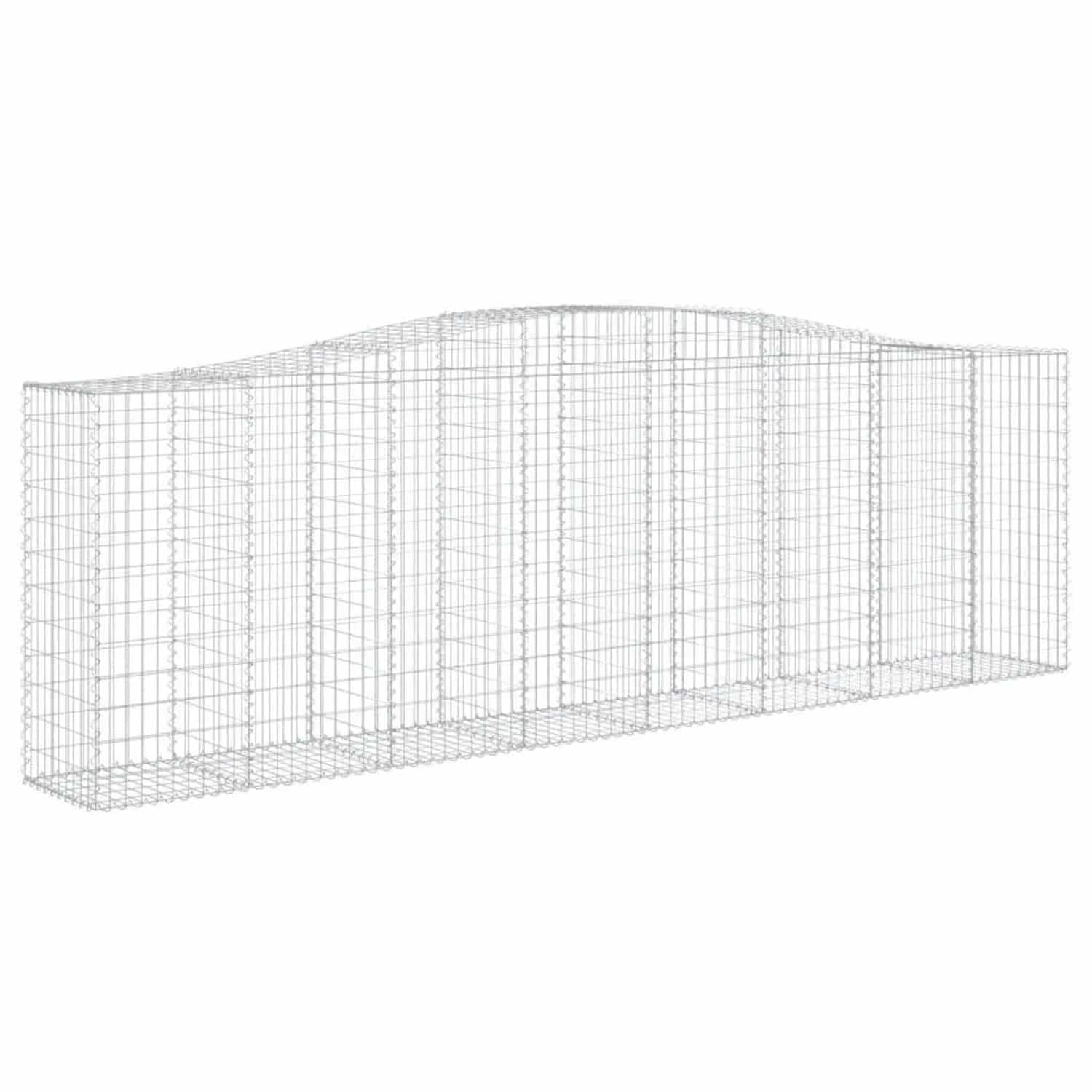vidaXL Gabionen mit Hochbogen 2 Stk 400x50x120/140cm Verzinktes Eisen 3145969