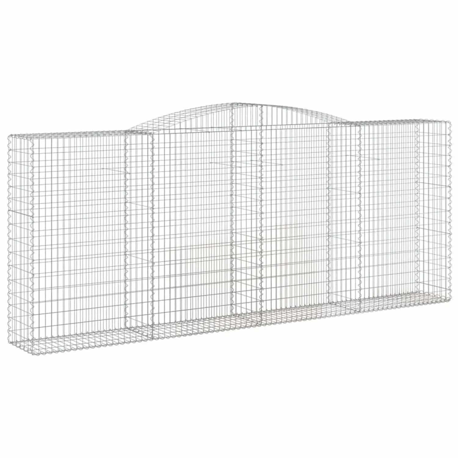 vidaXL Gabionen mit Hochbogen 2 Stk 400x50x160/180cm Verzinktes Eisen 3147035