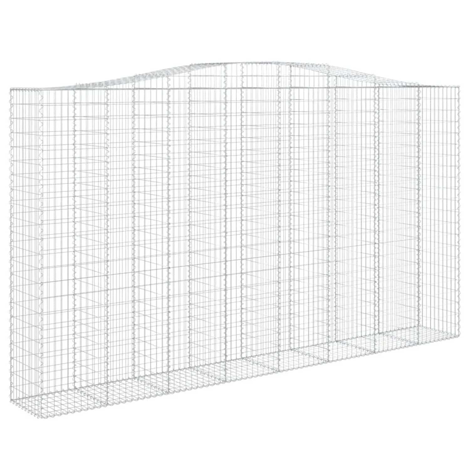 vidaXL Gabionen mit Hochbogen 2 Stk 400x50x220/240cm Verzinktes Eisen 3146034