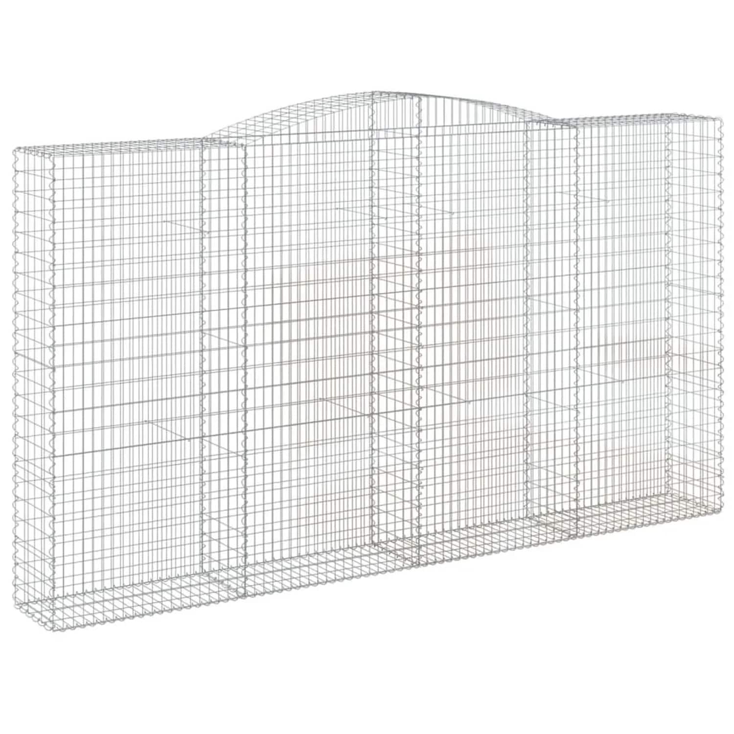 vidaXL Gabionen mit Hochbogen 2 Stk 400x50x220/240cm Verzinktes Eisen 3147074