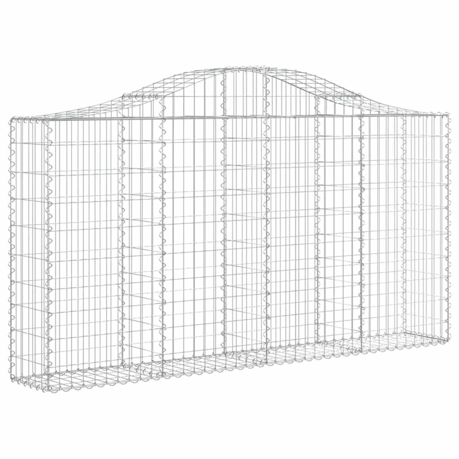 vidaXL Gabionen mit Hochbogen 20 Stk 200x30x100/120cm Verzinktes Eisen 3145445