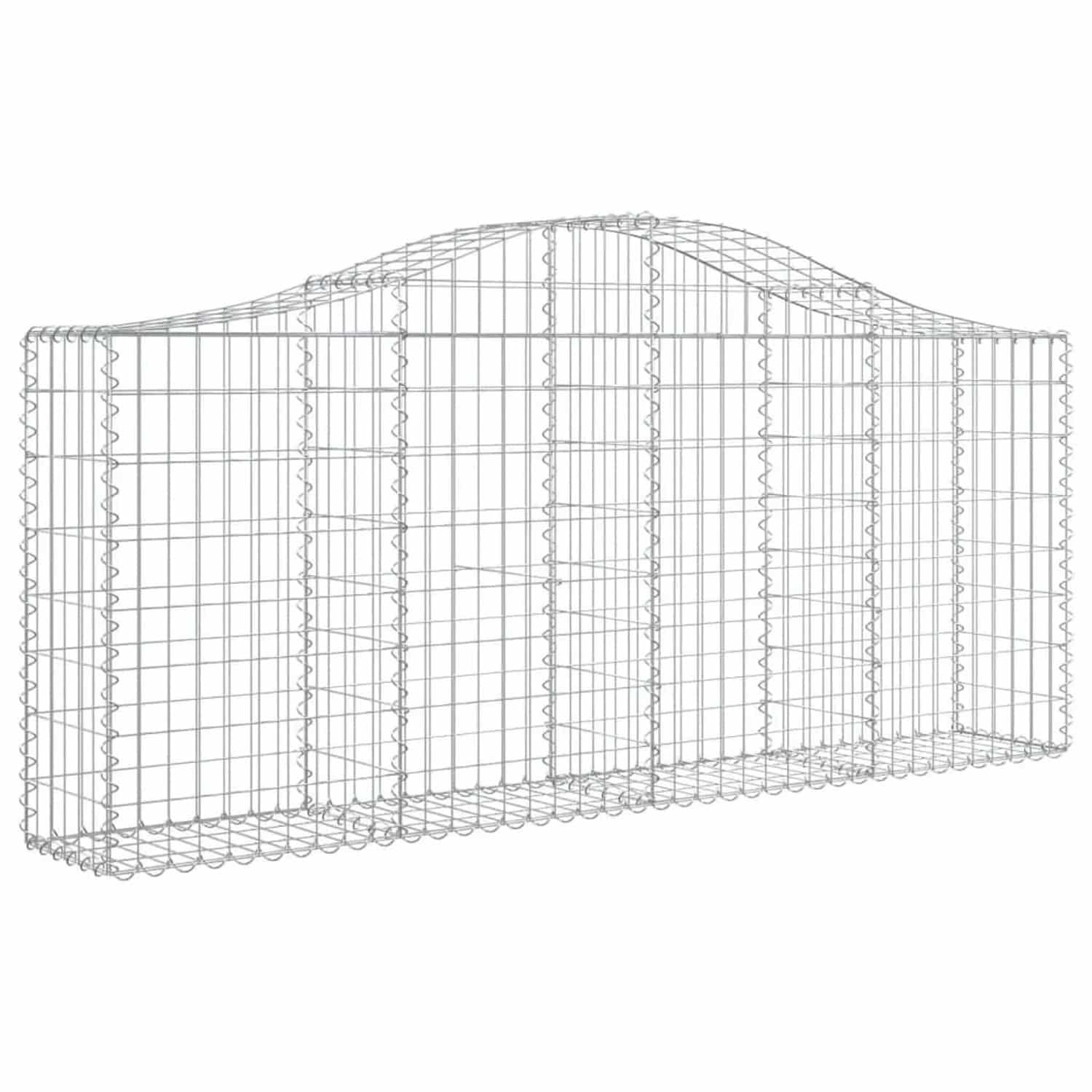 vidaXL Gabionen mit Hochbogen 20 Stk 200x30x80/100cm Verzinktes Eisen 3145424