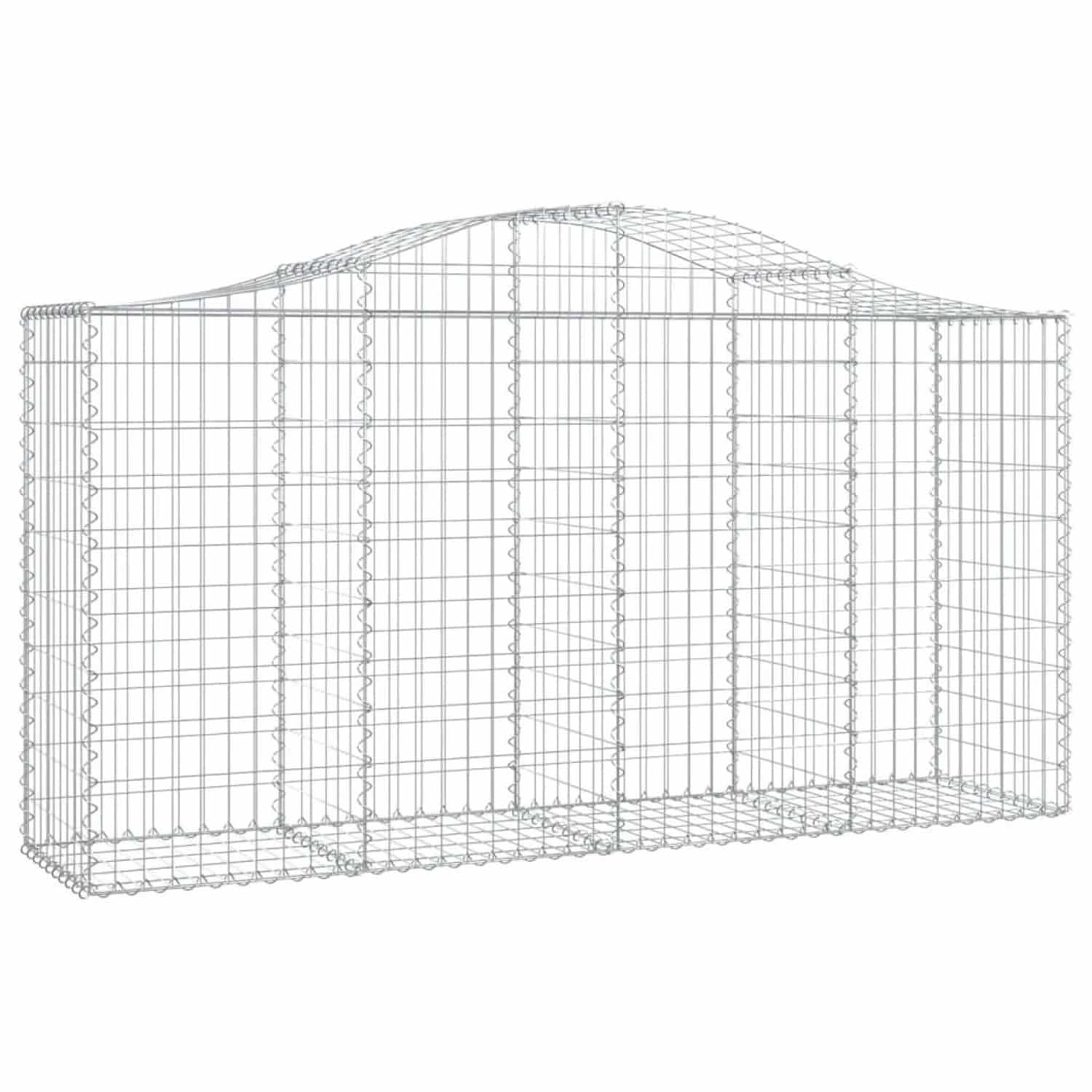 vidaXL Gabionen mit Hochbogen 20 Stk 200x50x100/120cm Verzinktes Eisen 3145655