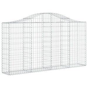 vidaXL Gabionen mit Hochbogen 25 Stk 200x30x100/120cm Verzinktes Eisen 3145446