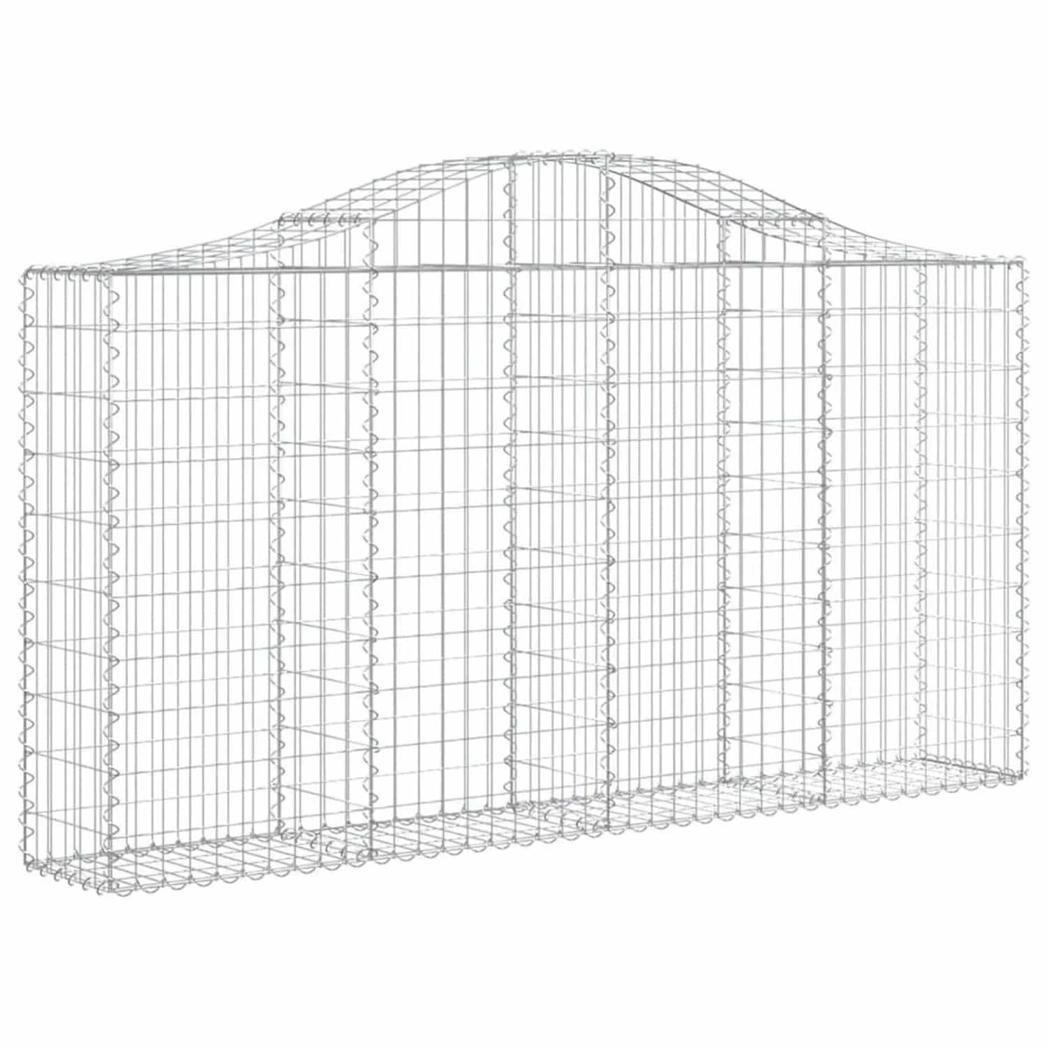 vidaXL Gabionen mit Hochbogen 25 Stk 200x30x100/120cm Verzinktes Eisen 3145446